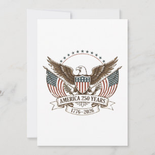 Amerika 250 År 1776–2026 Vintage Patriotisk Örn Inbjudningar