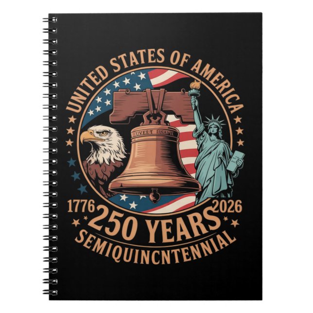 Amerika 250 år anteckningsbok (Framsidan)