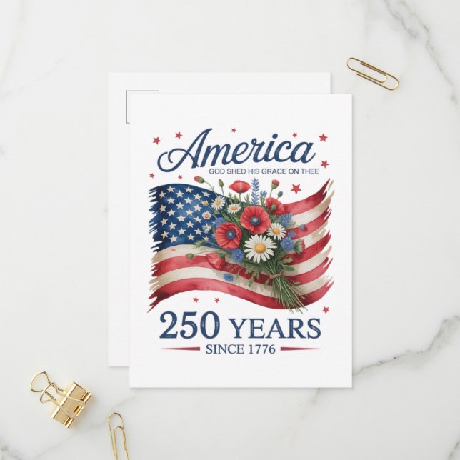 Amerika 250 år av frihet 1776 2026 inbjudan vykort (Fram/Back In Situ)