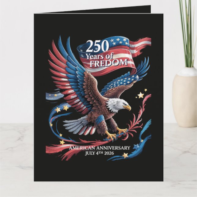 Amerika 250 år av frihet 1776-2026 kort (Framsida)