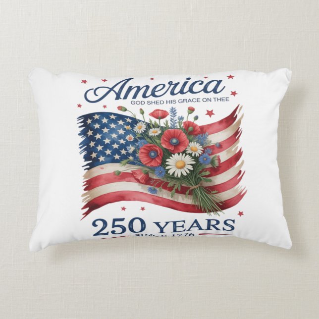 Amerika 250 år av frihet 1776 2026 prydnadskudde (Framsidan)