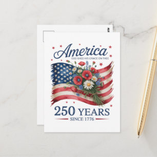 Amerika 250 år av frihet 1776 2026 vykort