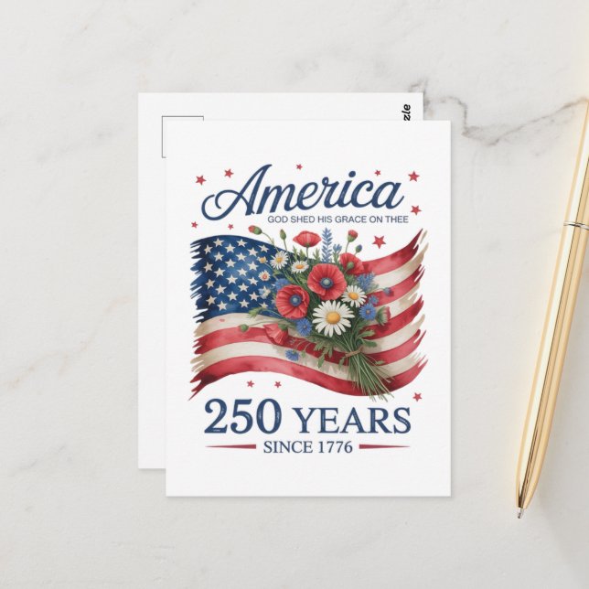 Amerika 250 år av frihet 1776 2026 vykort (Fram/Back In Situ)