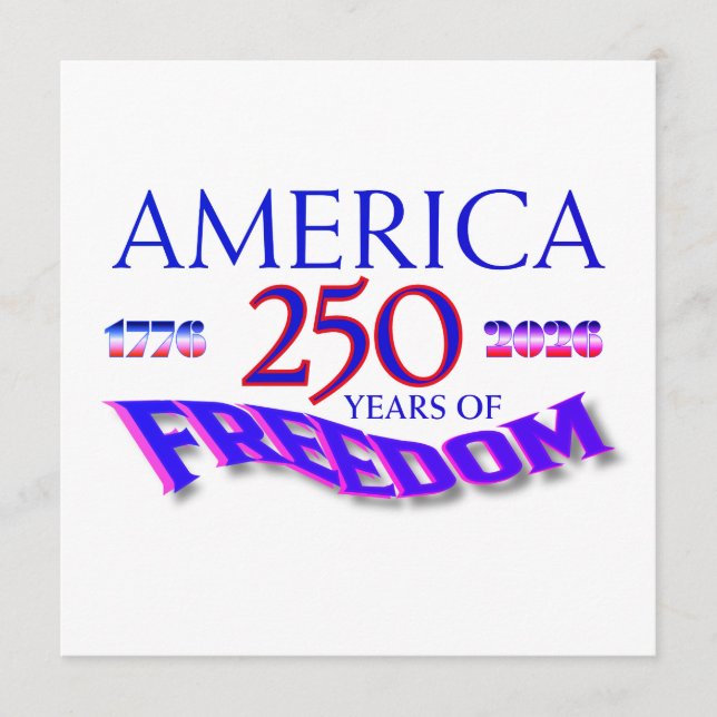 Amerika 250 år av frihet inbjudningar (Framsida)