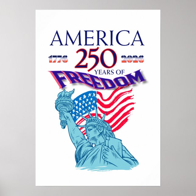 AMERIKA 250 ÅR AV FRIHET POSTER (Framsidan)