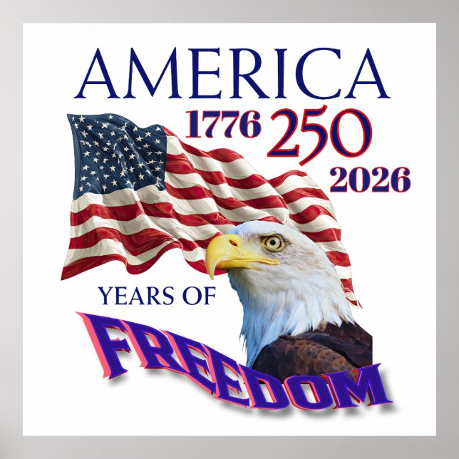 Amerika 250 år av frihet poster (Framsidan)