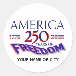 AMERIKA 250 ÅR AV FRIHET RUNT KLISTERMÄRKE