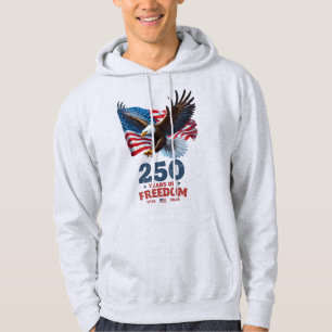 Amerika 250 år av frihet Skallig Örn USA Flagga Hoodie