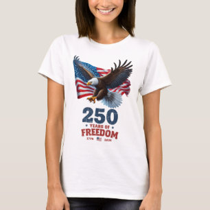 Amerika 250 år av frihet Skallig Örn USA Flagga T Shirt