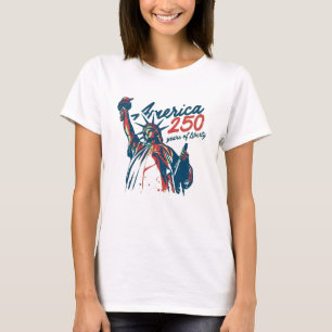 Amerika 250 år av frihetsstaty gåva t shirt