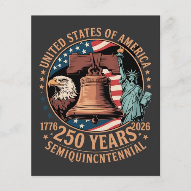 Amerika 250 År Flygblad (Framsidan)