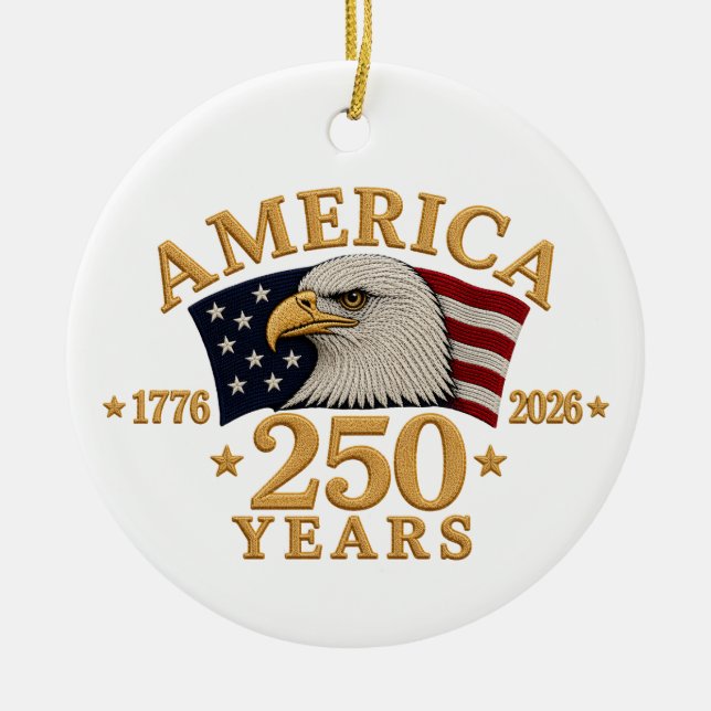 Amerika 250 år Först gifta som herr och fru Julgransprydnad Keramik (Framsidan)
