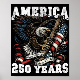 Amerika 250 år frihet Vintage Eagle 1776 2026 Poster