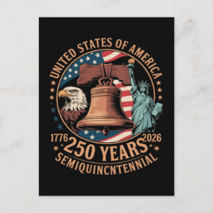 Amerika 250 år inbjudan vykort