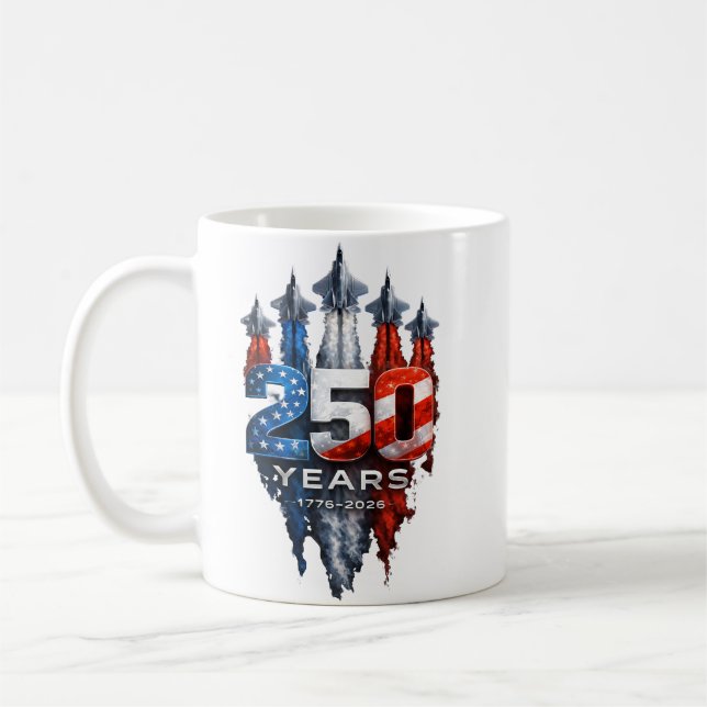 Amerika 250 År Mugg – Patriotiska Jaktplan 177 (Vänster)