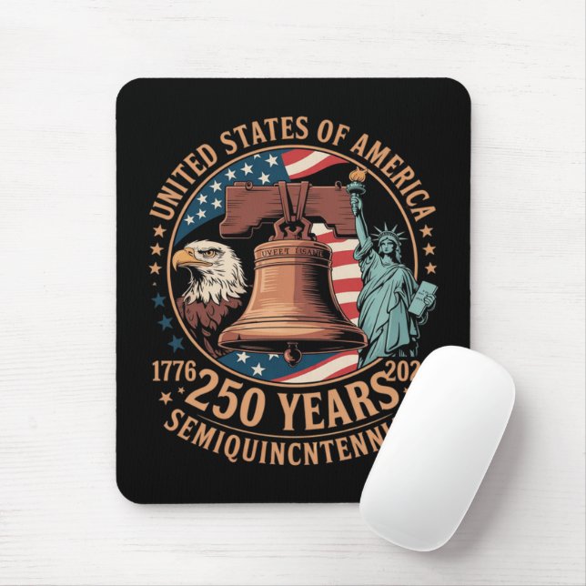 Amerika 250 år musmatta (Med mus)