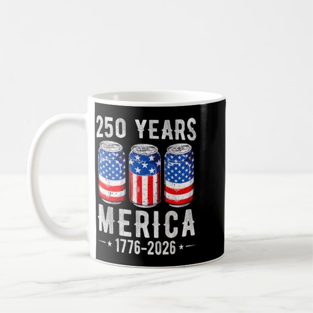 Amerika 250 år öl Amerikansk flagga 4:e juli Kaffemugg (Vänster)