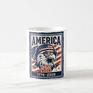 Amerika 250 år patriotisk örn självständighetsdag kaffemugg