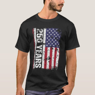 Amerika 250 År Retro Flagga 250-årsjubileum T Shirt