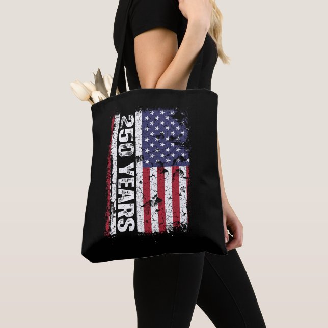 Amerika 250 År Retro Flagga 250-årsjubileum Tygkasse (Närbild)