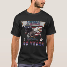 Amerika 250 år T-Shirt - Patriotic Eagle & Flagga