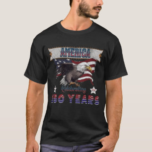 Amerika 250 år T-Shirt - Patriotic Eagle & Flagga