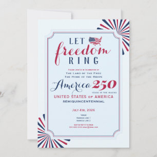 Amerika 250 År USA Jubileum Låt Friheten Ringa Inbjudningar