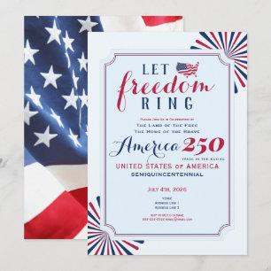 Amerika 250 År USA Jubileum Låt Friheten Ringa Inbjudningar