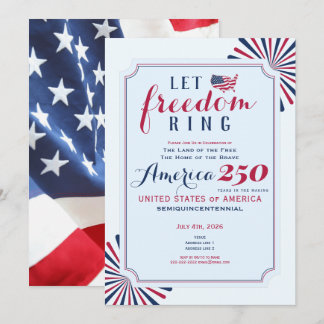 Amerika 250 År USA Jubileum Låt Friheten Ringa Inbjudningar