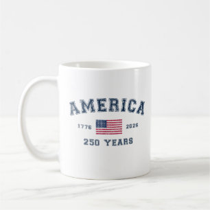 Amerika 250 år USA United States Flagga 4 juli Kaffemugg