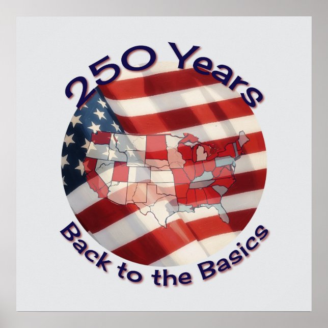 Amerika 250 Års Firande Affisch (Framsidan)