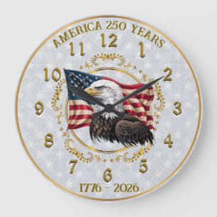 Amerika 250-årsdagen av America Wall Clock Stor Klocka