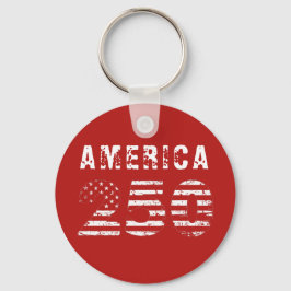 Amerika 250-årsjubileum Grunge-text Röd Nyckelring
