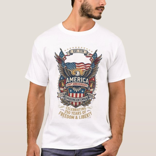 Amerika 250-årsjubileum T-shirt 1776 Frihet (Framsida)
