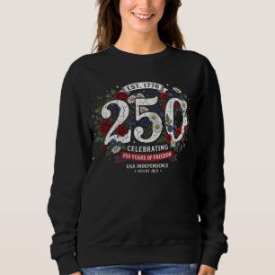 Amerika 250 Blommig Patriotisk 1776–2026 T Shirt