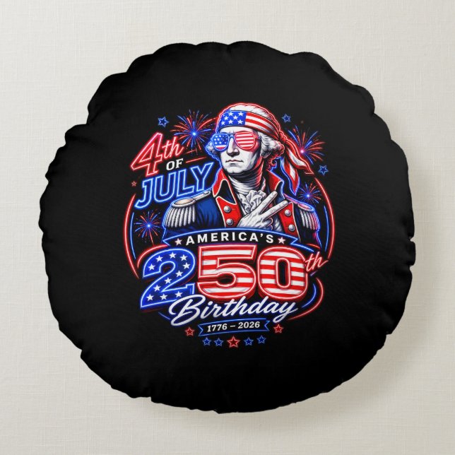 Amerika 250 Deuce Rund Kudde (Framsidan)