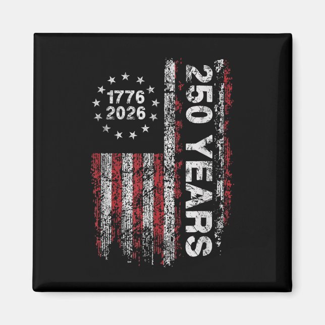 Amerika, 250:e födelsedagen, USA, Flagga 250 år Magnet (Framsidan)
