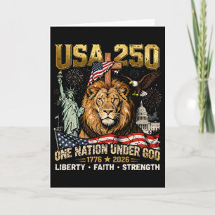 Amerika 250 Ett Nation Under Gud Lejon Frihet Tro Kort