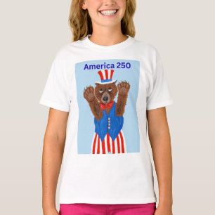 Amerika 250 Farbror Sam Björn T Shirt