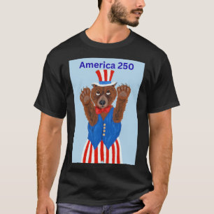 Amerika 250 Farbror Sam Björn T Shirt
