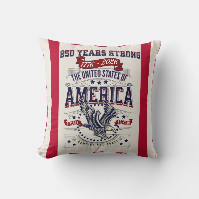 Amerika 250 Fjärde juli USA Kudde (Framsida)