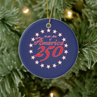 Amerika 250 julgransprydnad keramik