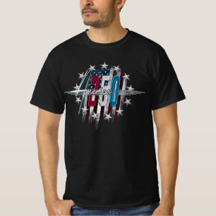 AMERIKA 250 KLASSISK RETRO KROM AMERIKANSK FLAGGA T SHIRT
