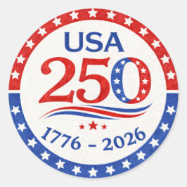 Amerika 250-klistermärke 1776 2026 Patriotiskt USA Runt Klistermärke