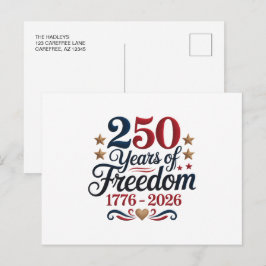 Amerika 250 meddelande vykort