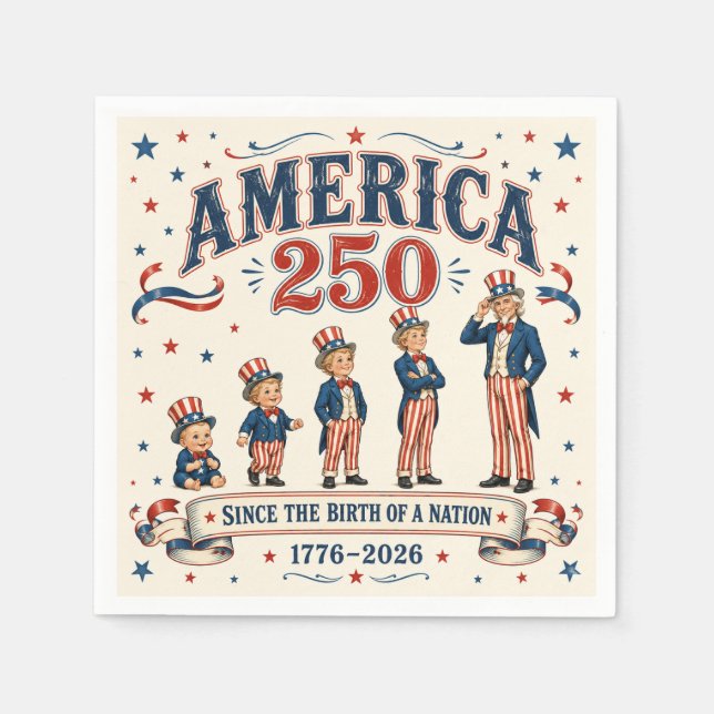Amerika 250 pappersservett (Framsidan)