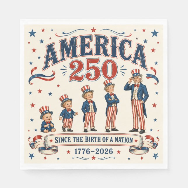 Amerika 250 pappersservett (Framsidan)