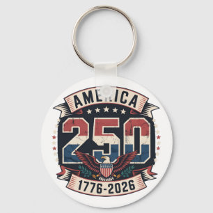 Amerika 250 Patriotisk Vintage-design Nyckelring