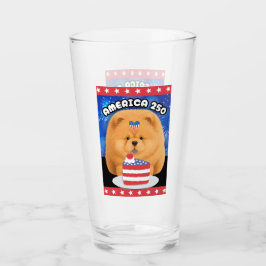 AMERIKA 250  Röd Chow Glaskopp