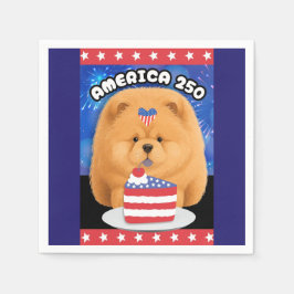 AMERIKA 250  Röd Chow Pappersservett